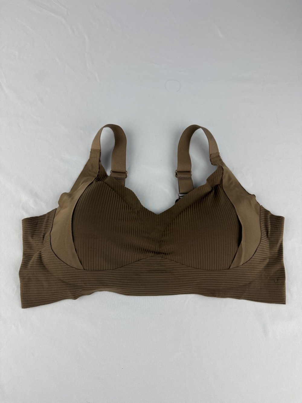 SHEIN Brown Wireless Ribbed T-Shirt Bra